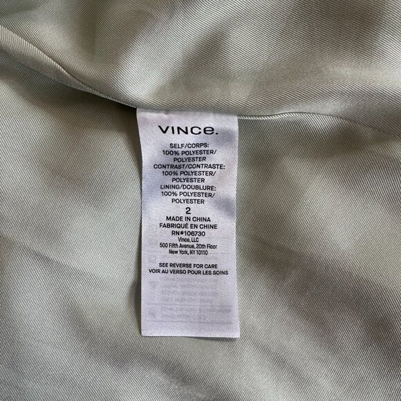 $438 Vince pleated satin midi skirt 2 silvery seafoam green with pockets - Picture 12 of 12